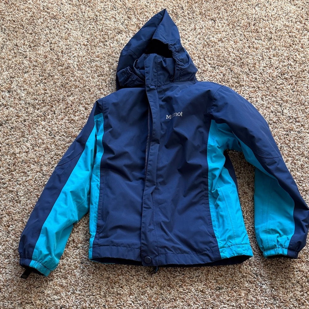 Marmot Kids Navy and Teal Raincoat